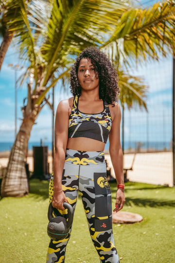 Brassière de Sport Rembourrée Précision Football Américain Jaune