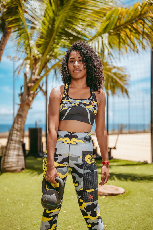 Brassière de Sport Rembourrée Précision Football Américain Jaune