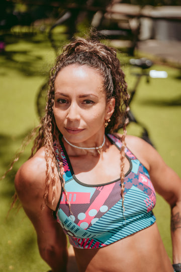 Brassière de Sport Rembourrée Précision Croix Turquoise