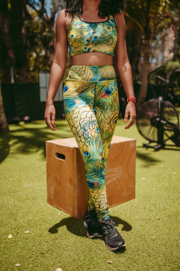 Legging d’Entraînement Vert Paon