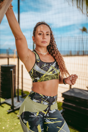 Brassière de Sport Rembourrée Précision Vert Citron