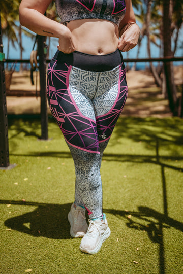 Legging d’Entraînement Rose Textile