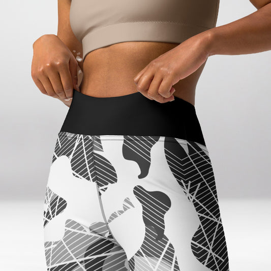Legging d’Entraînement Géométrique Noir