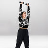 Crop Top Manches Longues Femme – Football Américain Noir