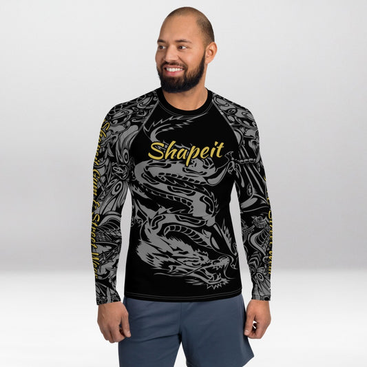 Rashguard Homme Noir Ajusté Musclé – Année du Dragon