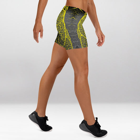 Short Court Femme Feuille Dorée
