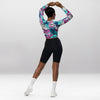 Crop Top Manches Longues Verte Femme – Passion Sportive