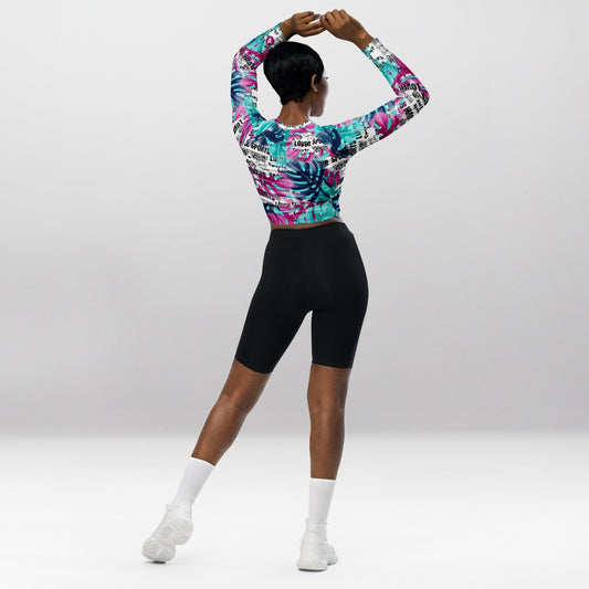 Crop Top Manches Longues Verte Femme – Passion Sportive