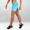 Short Court Femme Éclats de Cristal Bleu
