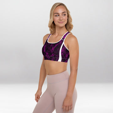 Brassière de Sport Rembourrée Précision Labyrinthe Violet Miroir