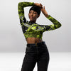 Crop Top Manches Longues Femme – Vert Citron