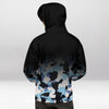Sweat à Capuche Premium Dégradé Camouflage Bleu