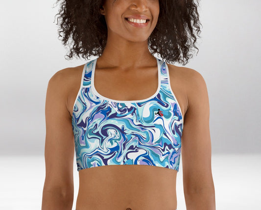 Brassière de Sport Rembourrée Précision Bleu Hydrographique
