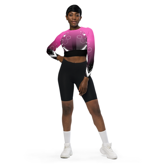 Crop Top Manches Longues Femme – Évasion Rose