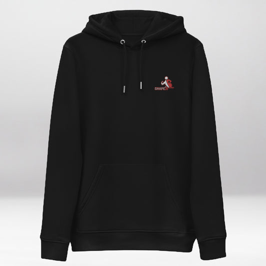 Sweat à Capuche Coton Bio Brodé Noir