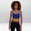 Brassière de Sport Rembourrée Précision Labyrinthe Bleu Miroir