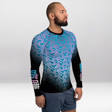 Rashguard Homme Ajusté Musclé – Dégradé Bleu