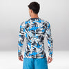 Rashguard Homme Eclaboussures Bleues Style Géometrique
