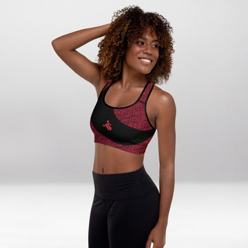 Brassière de Sport Rembourrée Précision Lune Décroissante Bordeaux