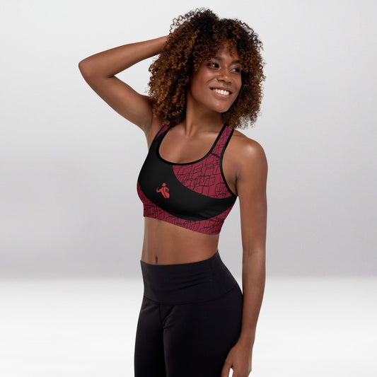 Brassière de Sport Rembourrée Précision Lune Décroissante Bordeaux