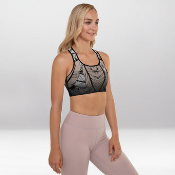 Brassière de Sport Rembourrée Précision Feuilles Argentées Mélangées