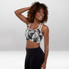 Brassière de Sport Rembourrée Précision Géométrique Noire