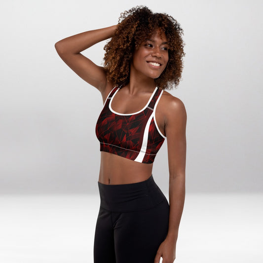 Brassière de Sport Rembourrée Précision Labyrinthe Rouge Miroir