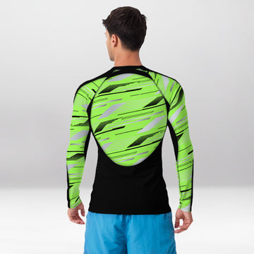 Rashguard Homme Ajusté Musclé – Vert Tranchant