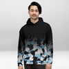Sweat à Capuche Premium Dégradé Camouflage Bleu