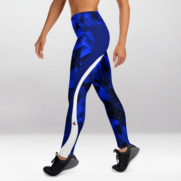 Legging d’Entraînement Labyrinthe Bleu Miroir