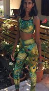 Legging d’Entraînement Vert Paon