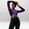 Crop Top Manches Longues Femme – Jardin au Clair de Lune