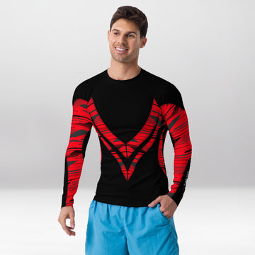 Rashguard Homme Ajusté Musclé – Rouge Tranchant