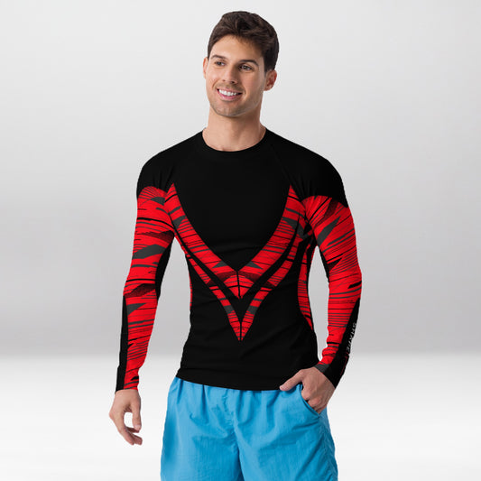 Rashguard Homme Ajusté Musclé – Rouge Tranchant