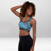 Brassière de Sport Rembourrée Précision Camouflage Étoilé Bleu