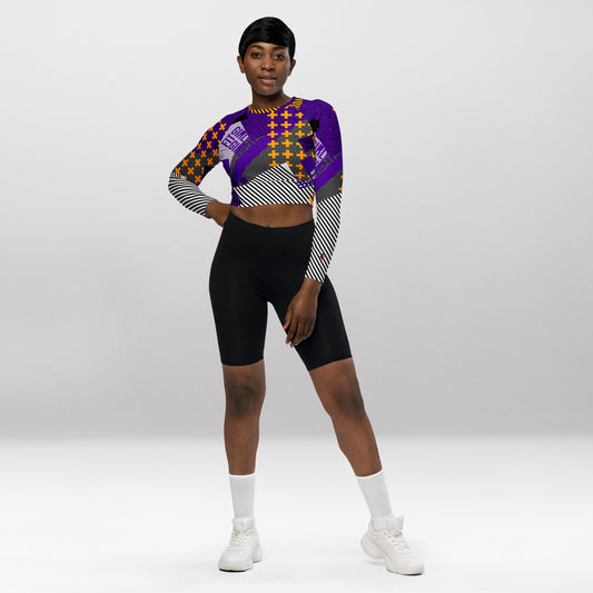 Crop Top Manches Longues Femme – Croix Violette