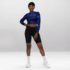 Crop Top Manches Longues Femme – Nuit de Givre Violette
