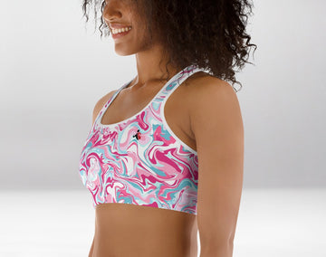 Brassière de Sport Rembourrée Précision Rose Hydrographique
