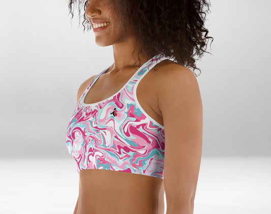 Brassière de Sport Rembourrée Précision Rose Hydrographique