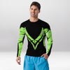 Rashguard Homme Ajusté Musclé – Vert Tranchant