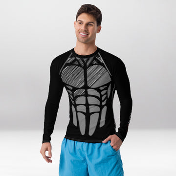 Rashguard Homme Ajusté Musclé – Abdos d’Acier
