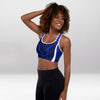 Brassière de Sport Rembourrée Précision Labyrinthe Bleu Miroir