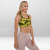 Brassière de Sport Rembourrée Précision Géométrique Jaune