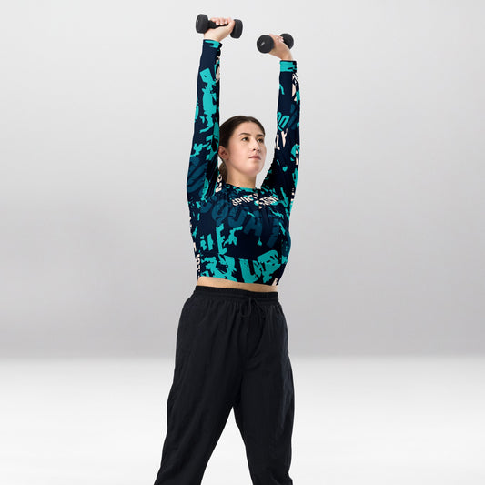 Crop Top Manches Longues Femme – Jade Graffiti