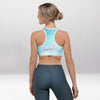 Brassière de Sport Rembourrée Précision Éclats de Cristal Bleu