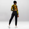 Crop Top Manches Longues Femme – Jaune Graffiti