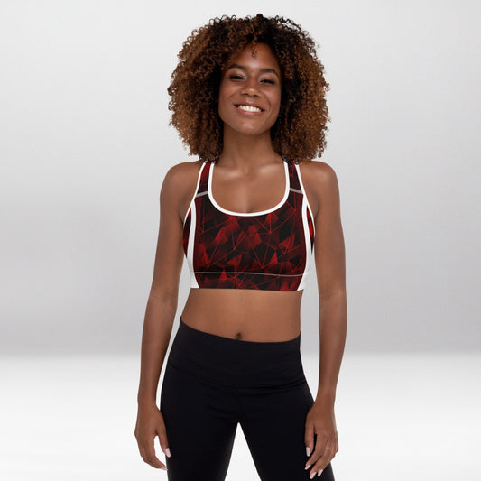 Brassière de Sport Rembourrée Précision Labyrinthe Rouge Miroir