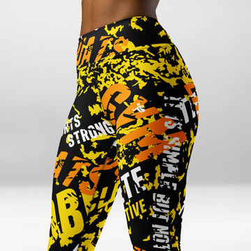 Legging d’Entraînement Jaune Graffiti