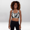 Brassière de Sport Rembourrée Précision Géométrique Noire