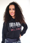 Sweat Court à Capuche Noir Femme | Code-Barres Édition Épuisée
